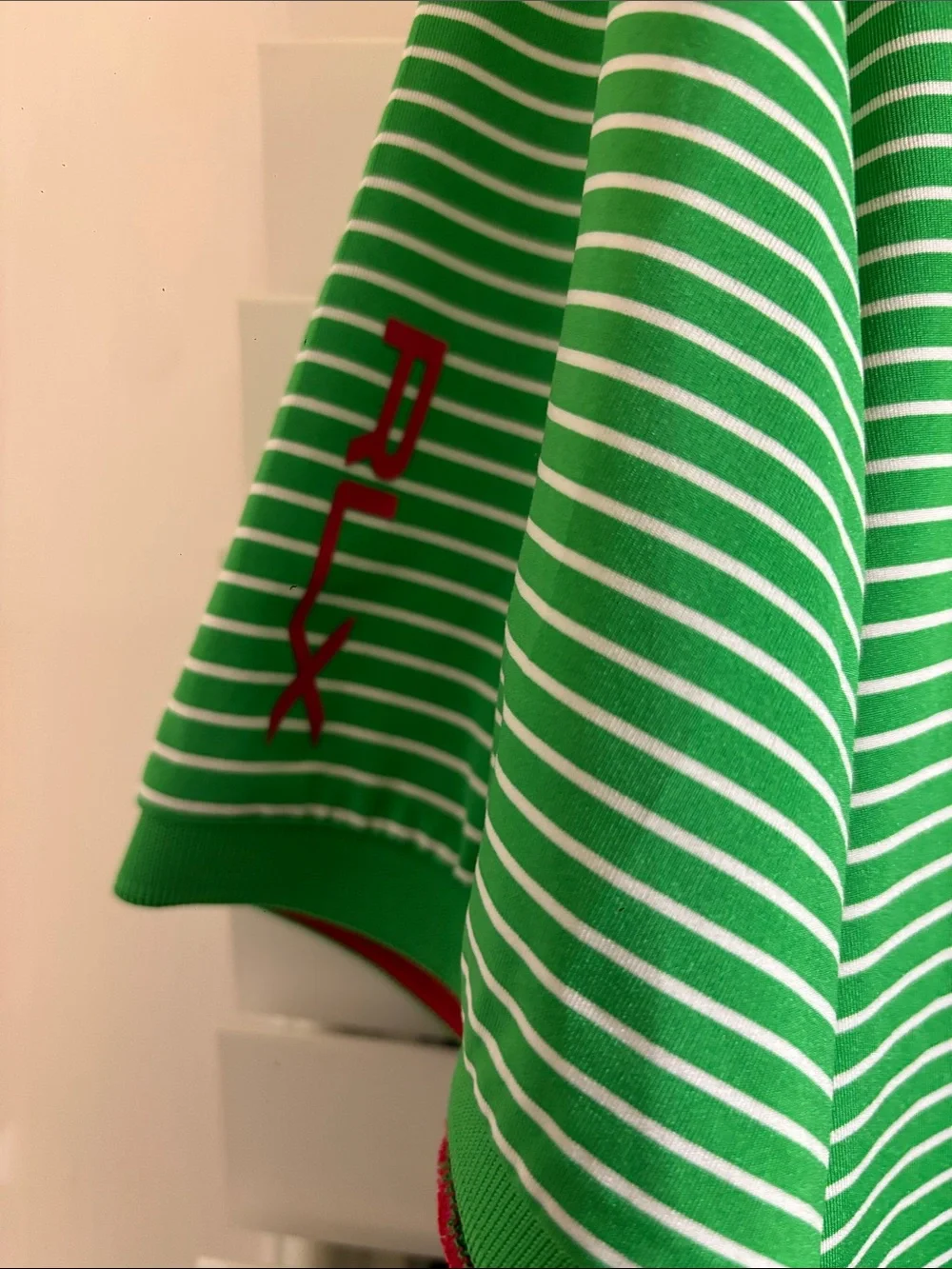 Ralph Lauren Green and White Striped Polo